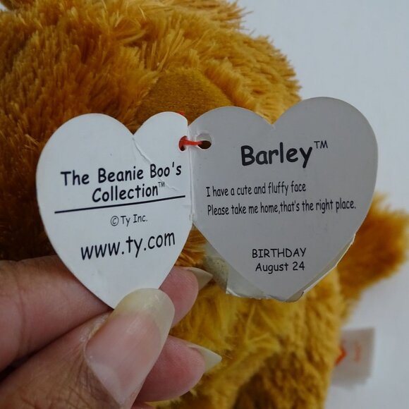 2015 Ty Beanie Boo Barley Dog Stuffed Animal Plush Soft Toy 5.5 inch Hang Tags - Picture 9 of 12
